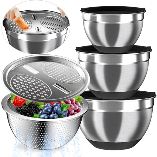 Nicdiet 3-Piece Stainless Steel Mixing Bowl Set
