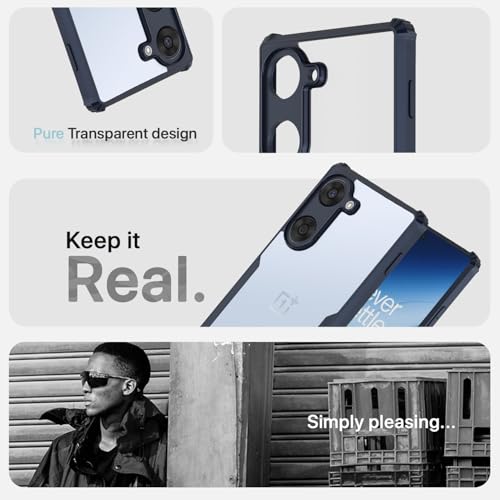 Image of Pikkme Back Cover for Oneplus Nord CE 5 5G | Ultra Hyrbid | Full Camera Protection | Raised Edge | Crystal Clear Transparent Bumper Case (Blue)