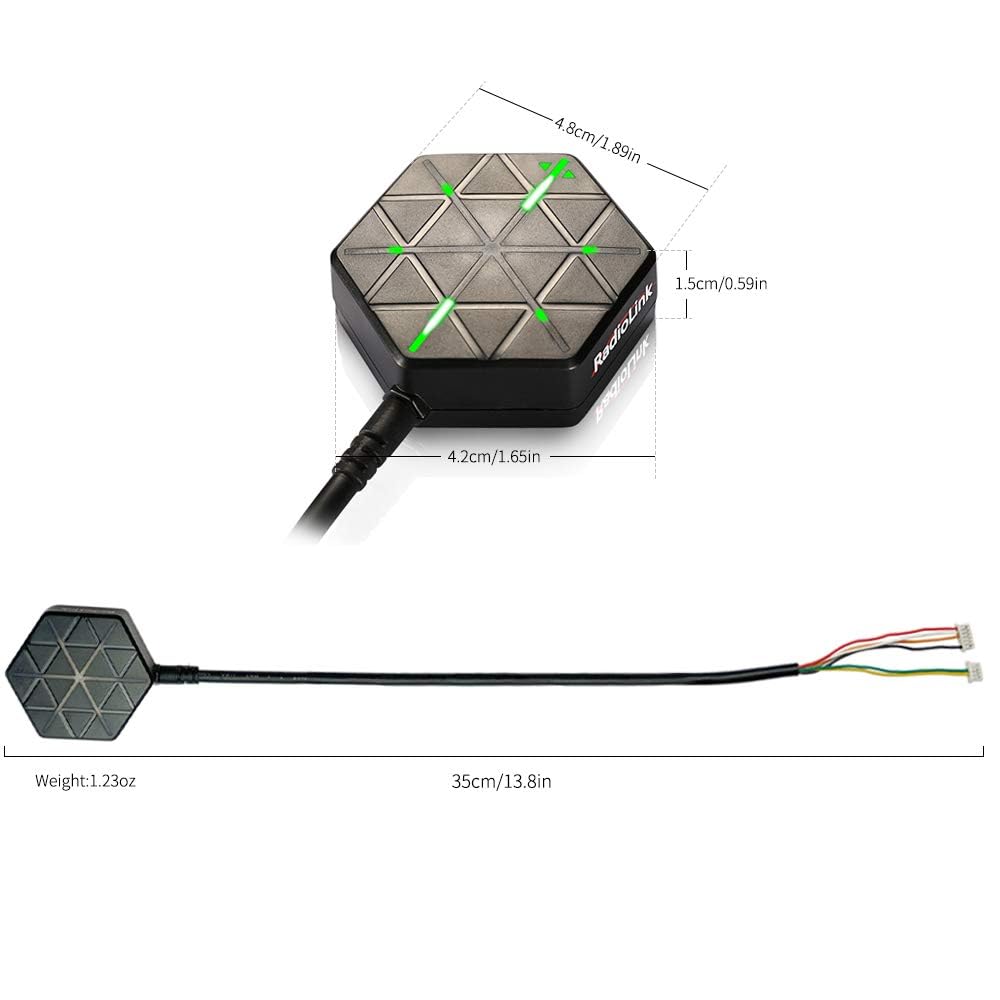 Radiolink M10N GPS SE100 Modul Hohe Positionsgenauigkeit Funktioniert mit GLONASS/BeiDou für APM Pixhawk Flight Controller DIY FPV-Drohne, Quad und mehr