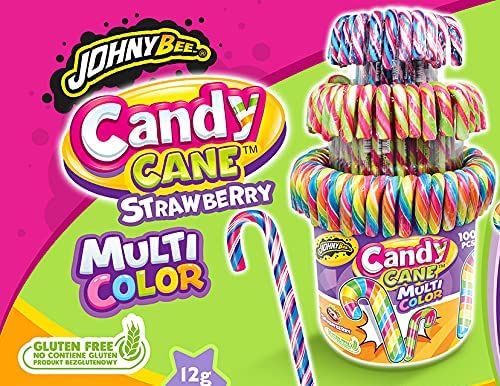 Candy Cane - Weihnachtszuckerstangen - 100 Stück Topf (Mehrfarbig)