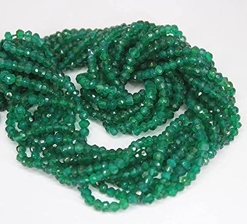 Perles onyx vert émeraude facettées haut de gamme pour création bijoux