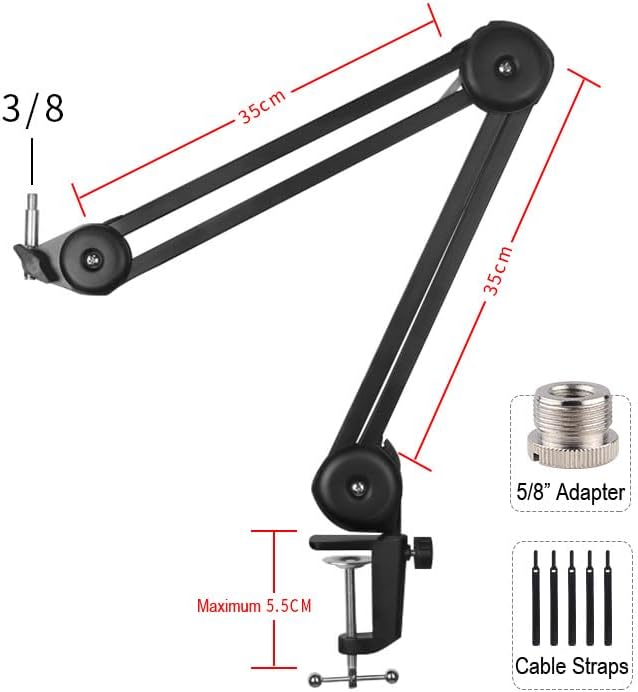 Audio-Technica AT2020USB-X Cardioid Condenser USB Microphone with Microphone Arm + Wind Screen Pop Filter + Cleaning Cloth (4 Items) - Image 5