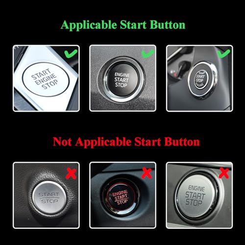 Image of ORIESSE Bee Car Accessories,Engine Start Button Black Ring | Girly Push Start Stop Button Decor, Bling Ignition Ring Charm,Cute Car Gift