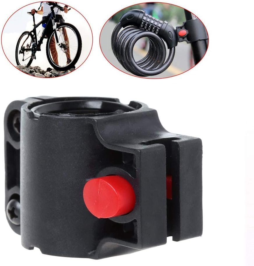 Miniatura 9 de 1 soporte de bloqueo negro, para soporte de bloqueo de bicicleta, soporte de cable de alambre, marco de bicicleta universal, bloqueo en U, piezas de