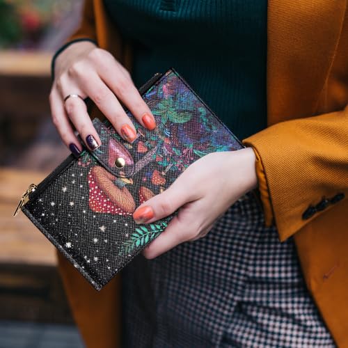 Image of Travelambo RFID Wallet Women Large Size Bifold Multi Card Wallet Case with Zipper Pocke Credit Card Holder for Women