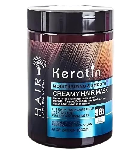 HAIR VIP Professional Keratin Hair Spa Mask - 1000ml Mega Pack | Moisturizing & Smooth Therapy for Chemically Treated Hair | Intensive Hair Care Treatment for Mirror Shine & Velvety Softness-image-23