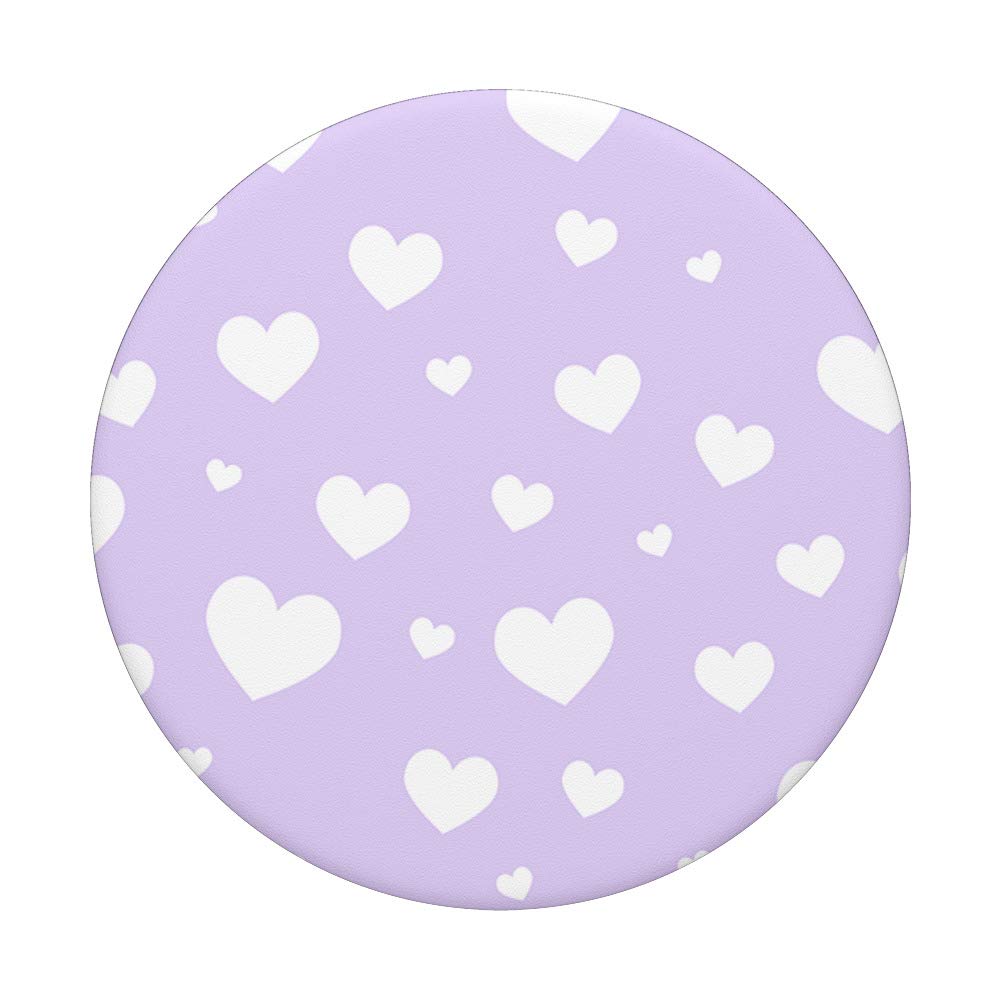 PopSocket Cuori Bianco Lavanda - PopGrip Intercambiabile Con Supporto, Estetico Lilla - 4