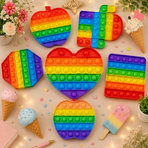 Image of Pop It Fidget Sensory Toys | Squeeze Novelty Gifts for Kids Children, Adults, Educational Toy for All Ages ,BPA Free Silicone ,Popping Sounds Color As Per Stock (Random Design of -1 pcs)