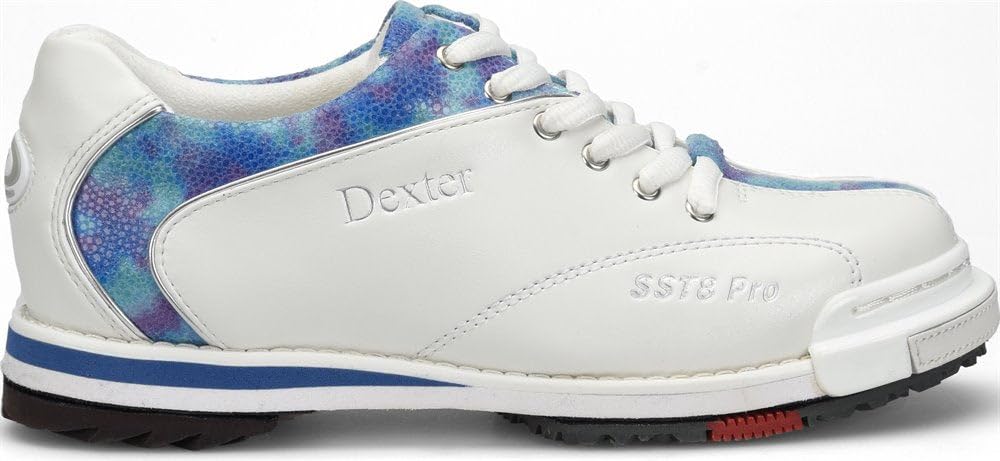 Dexter SST 8 Pro Damen-Bowlingschuhe, Weiß/Blau/Batikfärbung, Bowlingschuhe