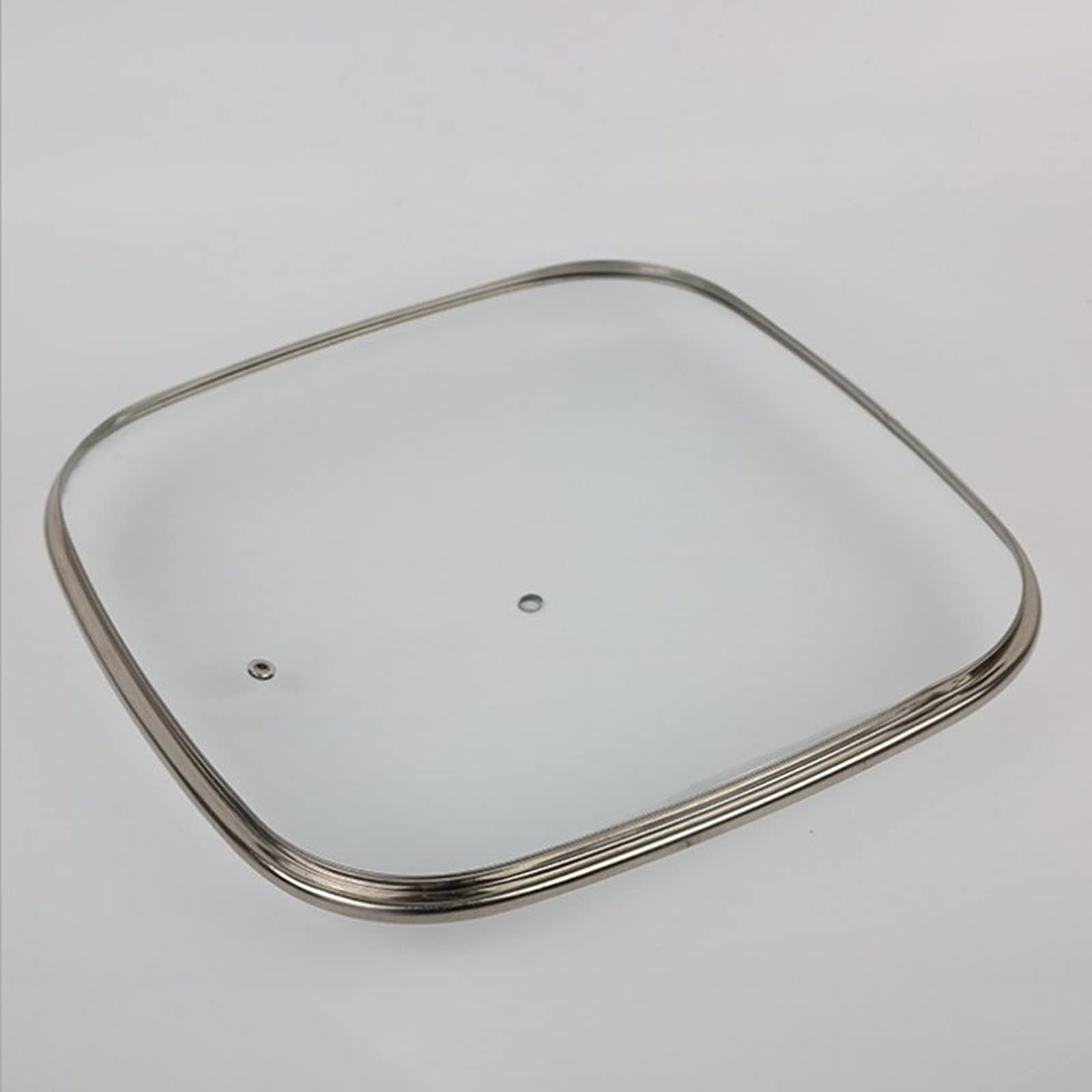 Pfannendeckel, quadratischer Topfdeckel mit schwarzem Griff, Multifunktions-Deckel aus gehärtetem Glas, Haushalts-Elektrischer Hot Pot Deckel mit Dampfloch, Kochgeschirrdeckel, Glasdeckel