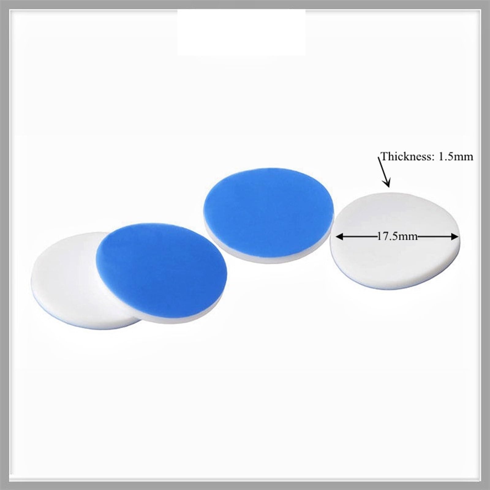 Setti for copertura magnetica in metallo 18 mm Setti 17,5 mm PTFE bianco/silicone blu (1,5 mm) di spessore Tappo for fiala for cromatografia 18 mm 100/conf.