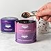 JusTea Purple Tea Trio | Stacking Tins Variety Pack with Hand Carved Tea Spoon | Loose Leaf Tea | Very Low Caffeine | Fair Trade | Non-GMO