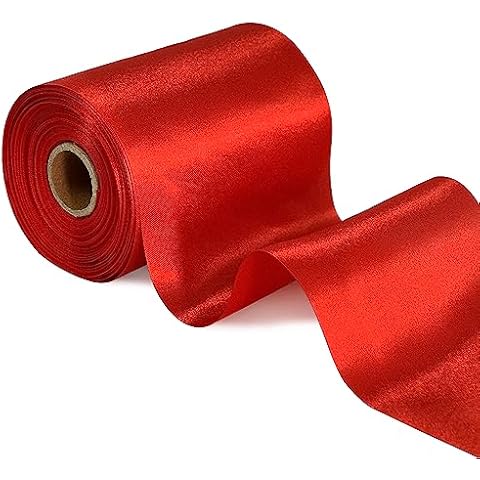 TONIFUL Red Satin Ribbon Solid Fabric Large Ribbon Cover