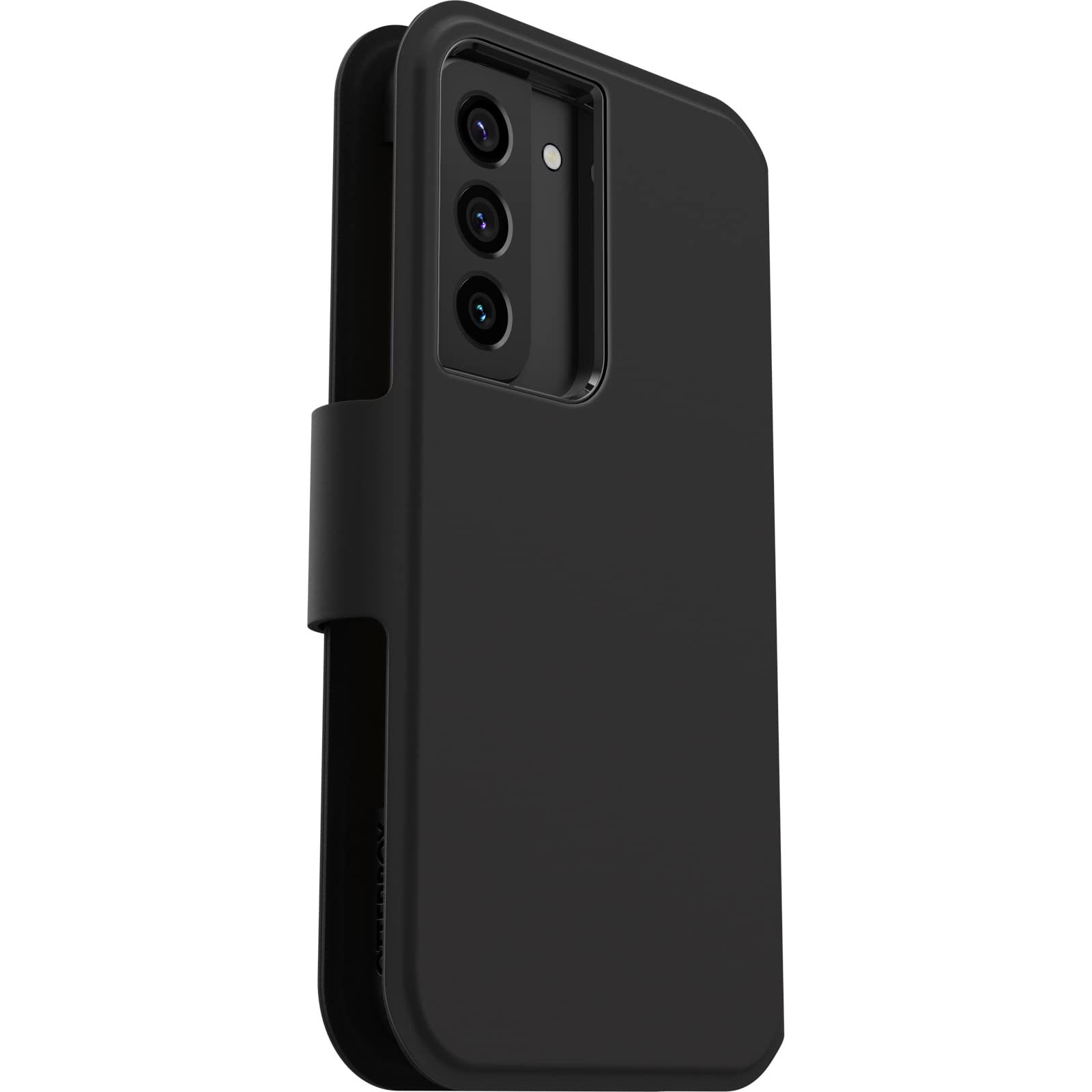 OtterBox Cover per Samsung Galaxy S22 Strada Via, resistente a shock e cadute, folio sottile, morbido al tatto con slot carta di credito, testato 2x vs norme MIL-STD 810G, Nero
