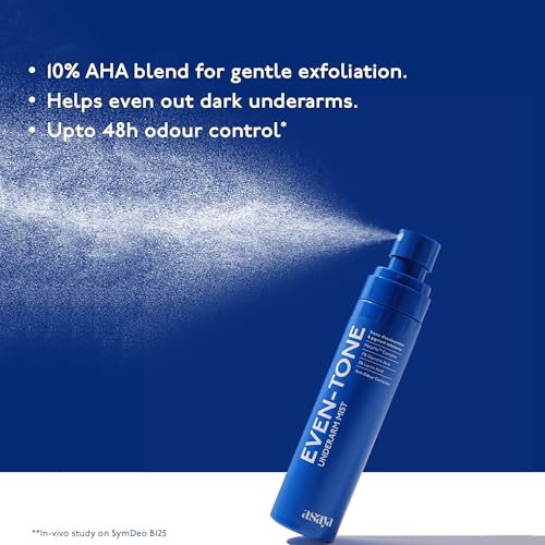 Image of Asaya Even Tone Underarm Mist | Lightweight Spray for Underarm Pigmentation Removal & Odour Control | Even Tone Underarm Mist for Dark Underarms | 100 ml