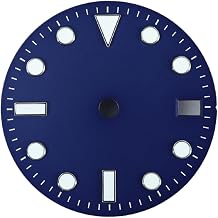 28.5mm Black Sunburst Brushed Dive Watch Dial Luminous Markers for NH35/NH36 Movement Watch Mod Replacement Component