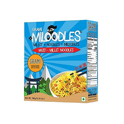 Image of Grami Superfoods - Multi Millet Noodles - No Maida | Not Fried |No Preservative | No Artificial Flavour Added | No MSG | Low GI | No Oil | Cholesterol Free Millet Noodles-180gm - Pack of 3