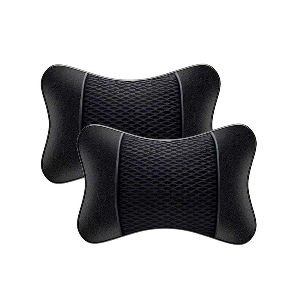 QIZUN 2Pcs Car Headrest Pillow Neck Support Set Accessories for Seat Ateca FR Facelift/Cupra Ateca 2017-2024, Ergonomic Travel Cushion Comfy Seat Pillow,Black