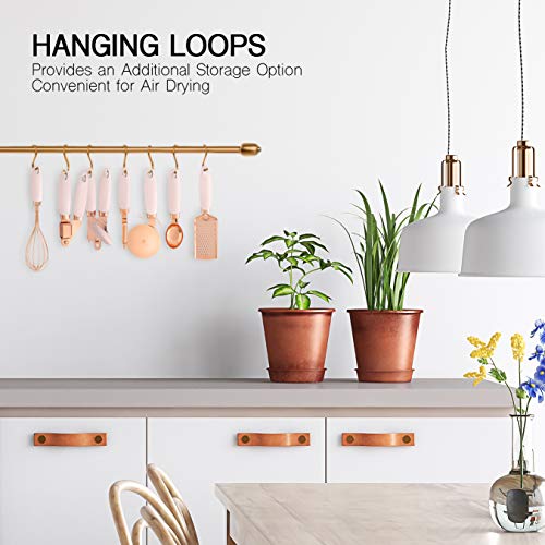 COOK-With-COLOR-7-Pc-Kitchen-Gadget-Set-Copper-Coated-Stainless-Steel-Utensils-with-Soft-Touch-Pink-Handles