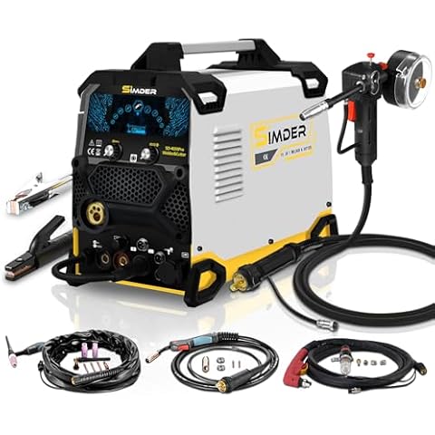 SSIMDER SD4050Pro 10 in 1 Welder Aluminum MIG Welder Pulse MIG/MAG/HF TIG/Stick/Pilot ARC Plasma Cutter 200A Welding Machine Cover