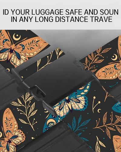 Image of Luggage Straps for Suitcases, Adjustable Travel Belt, Durable Wide Luggage Strap, Cute Suitcase Strap Identifiers with Buckle, Bag Straps for Luggage, Boho Butterfly