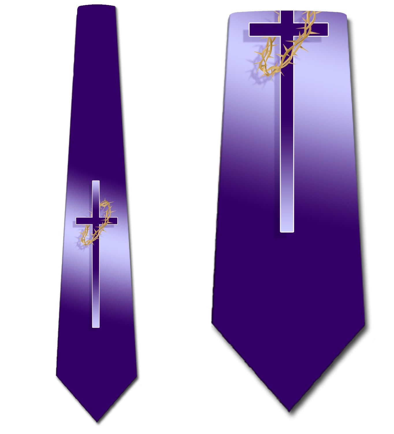 Three Rooker Lent Ties Mens Religious Necktie Christian Tie for Men Cross Necktie Faith Ties