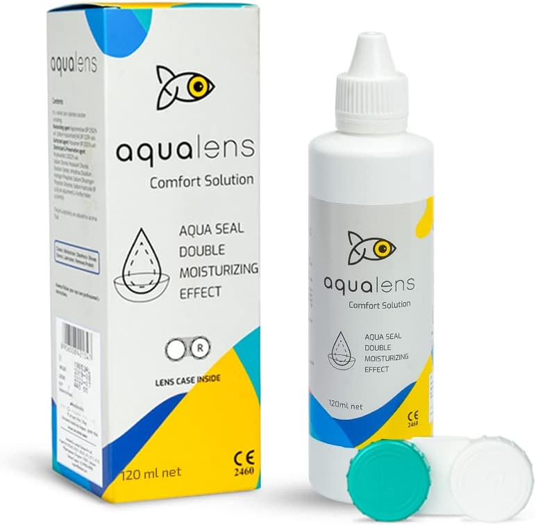 Aqualens Comfort Contact Lens Solution 120ML - Pack of 1 (Lens Cases Free)
