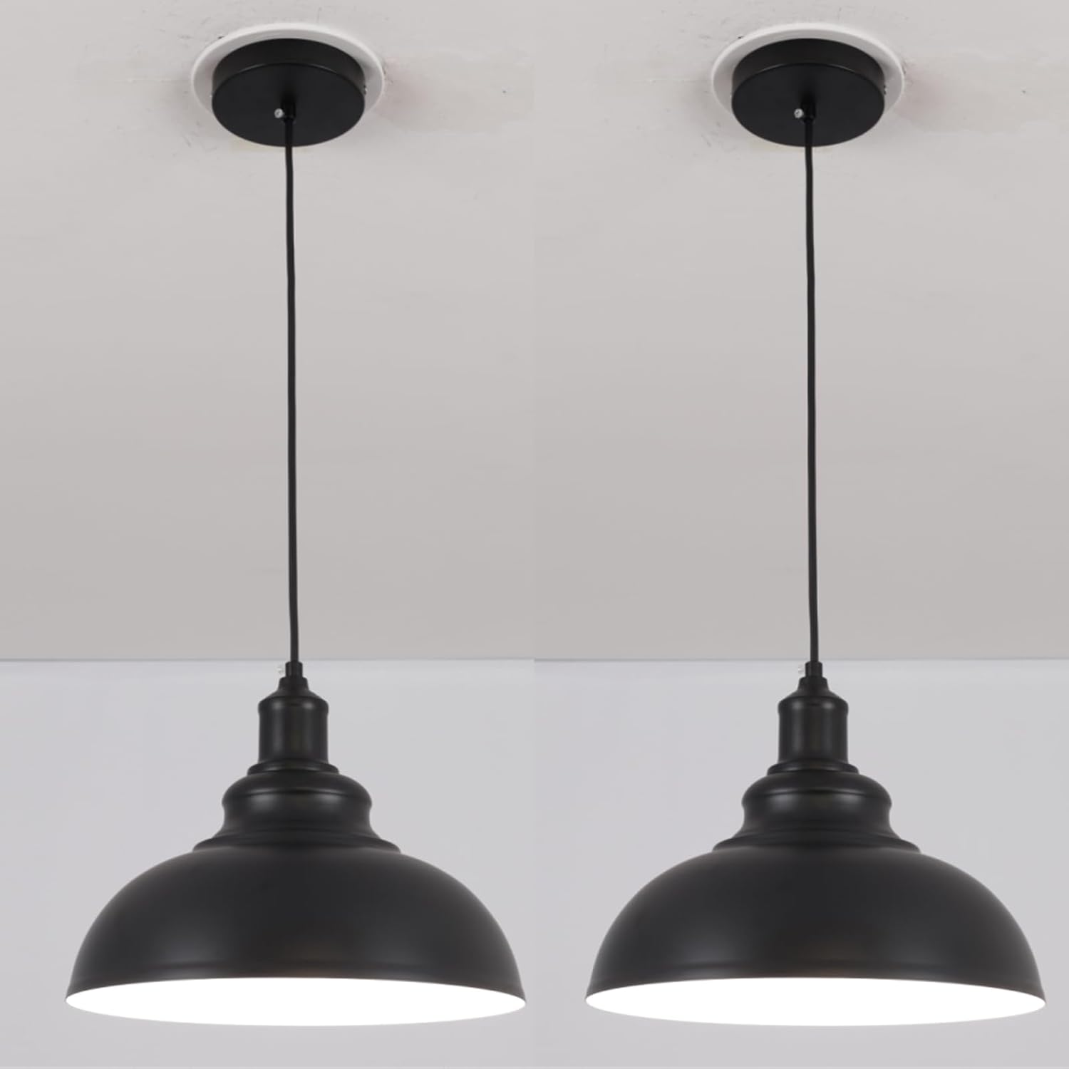 Pendant Light 2 PACK,Black Industrial Pendant Light for Kitchen Island,Adjustable Height,Modern Hanging Lamp for Dining Room Hallway Entryway Bedroom, XS-PTBK0801