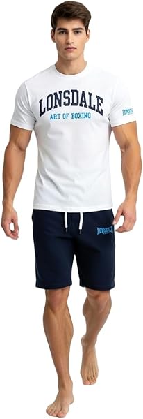 Lonsdale Completo Uomo Cotone Corto - Completo Uomo Sportivo Corto Estivo Leggero Manica Corta - Set Sportivo - 4