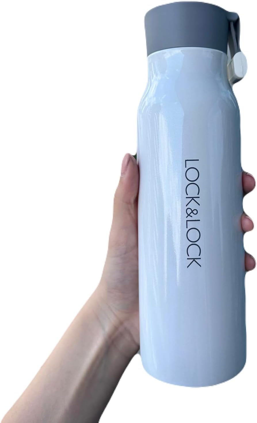 LocknLock Name Tumbler White 12oz, BPA-Free Double Wall Stainless Steel Vacuum Insulated Tumbler with Leak-Proof Lid and Handle, Thermal Travel Water Bottle - Image 3
