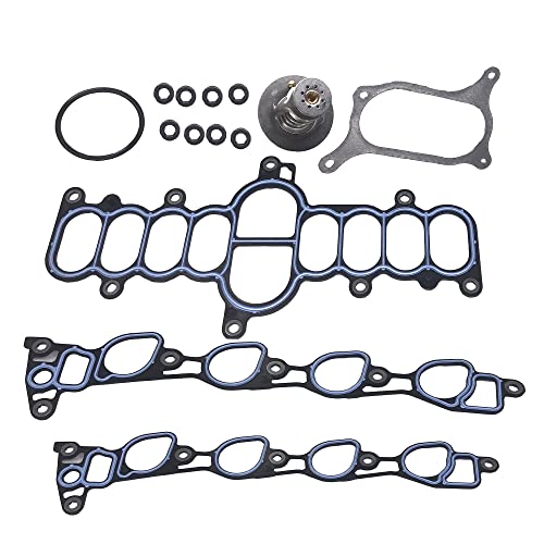 Image of Partsflow Engine Intake Manifold Gasket Set Compatible with Ford Crown Victoria E-150 Econoline F-150 F-250 Mustang Thunderbird, Lincoln Town Car, Mercury Cougar 4.6 V8