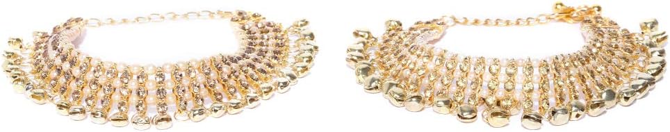 Joyeria Zircon Fashion Indian Wedding Wear Gold Plated with Ghoongru Payal Pair