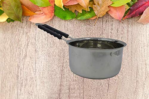 annu traders Stainless Steel Saucepan with Strong Handle High Grade Steel, 18 guge, Mirror Finish, Capacity- 3 Liter}3N