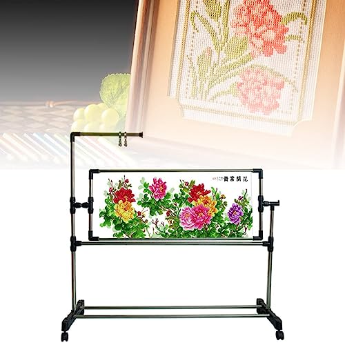 Soporte de bordado ajustable para punto de cruz y costura, marco de suelo con diseño de mesa de regazo, ideal para proyectos de costura y manualidades
