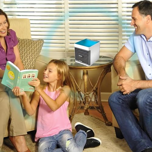 Image of Portable Air Cooler 3-in-1 Mini Air Conditioner | USB Powered Personal Space Cooler with 3 Speed Modes & LED Night Light | Evaporative Cooling Fan for Bedroom, Office, Kitchen, Travel & Camping