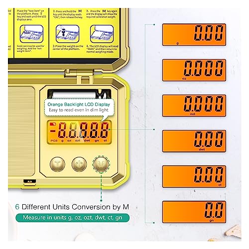 Báscula digital de joyería 200g 0.01g portátil color negro miniatura 3
