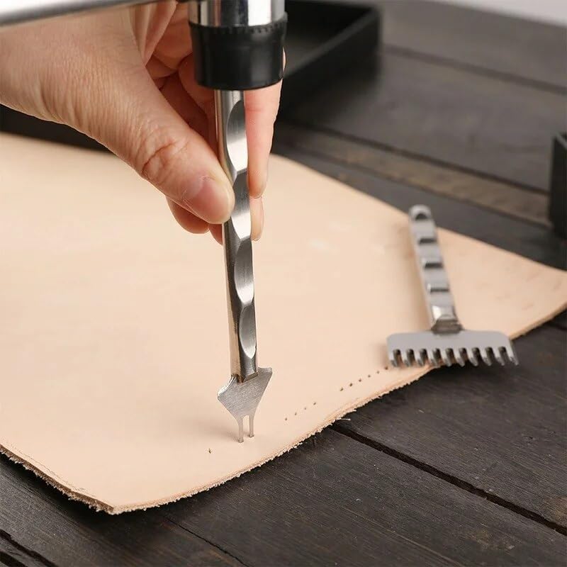 304 High Hardness Non-slip Diamond Punching Tool 4mm Spacing Punch 1/2/10 Prong Chisel Lacing Stitching Sewing Hole Punches - (Color: 4mm 3pcs set)