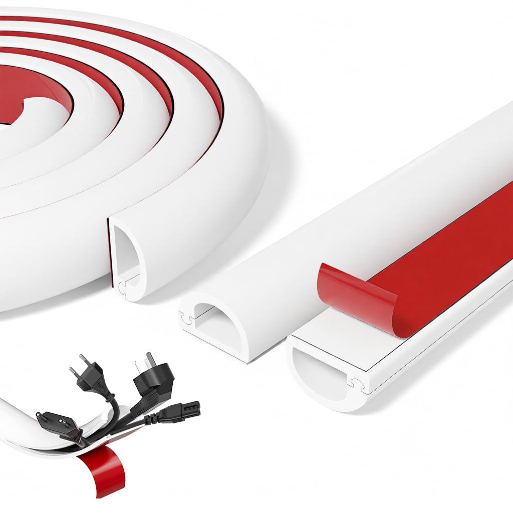 Serplex® PVC Cord Cover 6.6ft /78'' Cuttable Self Adhesive Floor Cord Hider