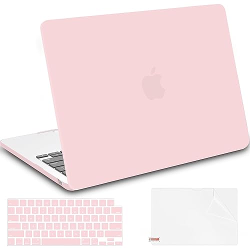 B BELK Compatible with 2025 2024-2022 MacBook Air 13 inch Case M4 M3 M2 Model A3240 A3113 A2681, Protective Laptop Hard Shell for MacBook Air 13.6" + Keyboard Cover&Screen Protector, Light Pink