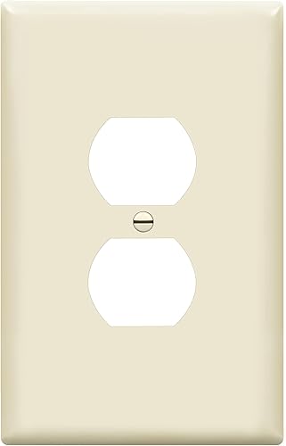 Miniatura 26 de ENERLITES Placa de pared dúplex para tomacorriente, cubierta de toma de corriente eléctrica, acabado brillante, tamaño mediano de 1 banda, 4.88" x