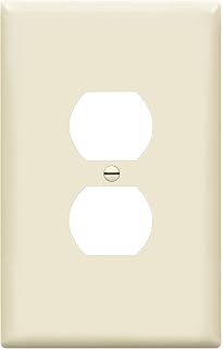 ENERLITES Duplex Receptacle Outlet Wall Plate, Jumbo Electrical Outlet Cover, Gloss Finish, Oversized 1-Gang 5.51" x 3.50", Polycarbonate Thermoplastic, 8821O-LA, Light Almond
