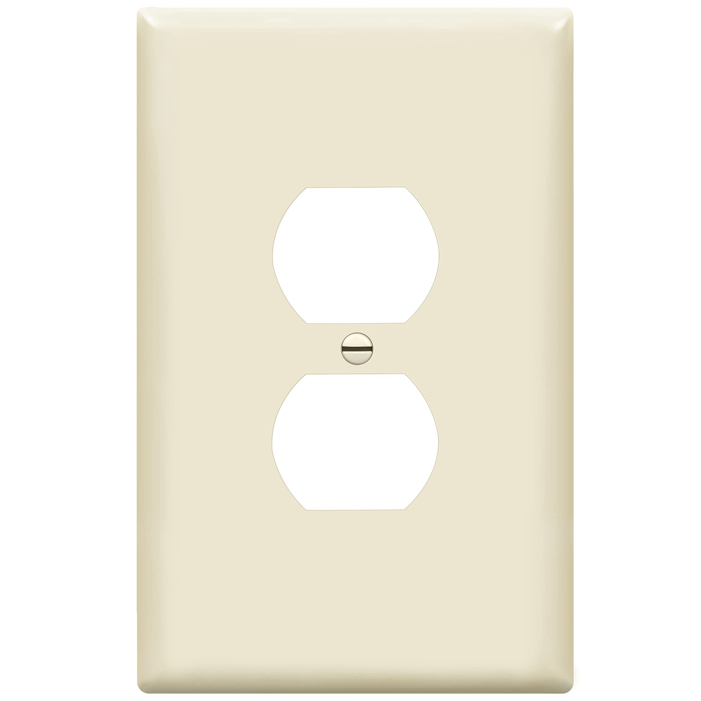 Photo 1 of ENERLITES Duplex Receptacle Outlet Wall Plate, Jumbo Electrical Outlet Cover, Gloss Finish, Oversized 1-Gang 5.51" x 3.50", Polycarbonate Thermoplastic, 8821O-LA, Light Almond