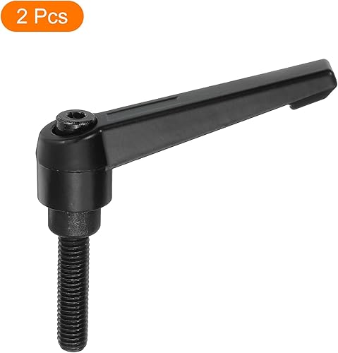 Miniatura 124 de uxcell 2 perillas ajustables M8 x 3.150 in, mango de rosca macho, botón de trinquete de liberación rápida, perno giratorio para maquinaria de torno