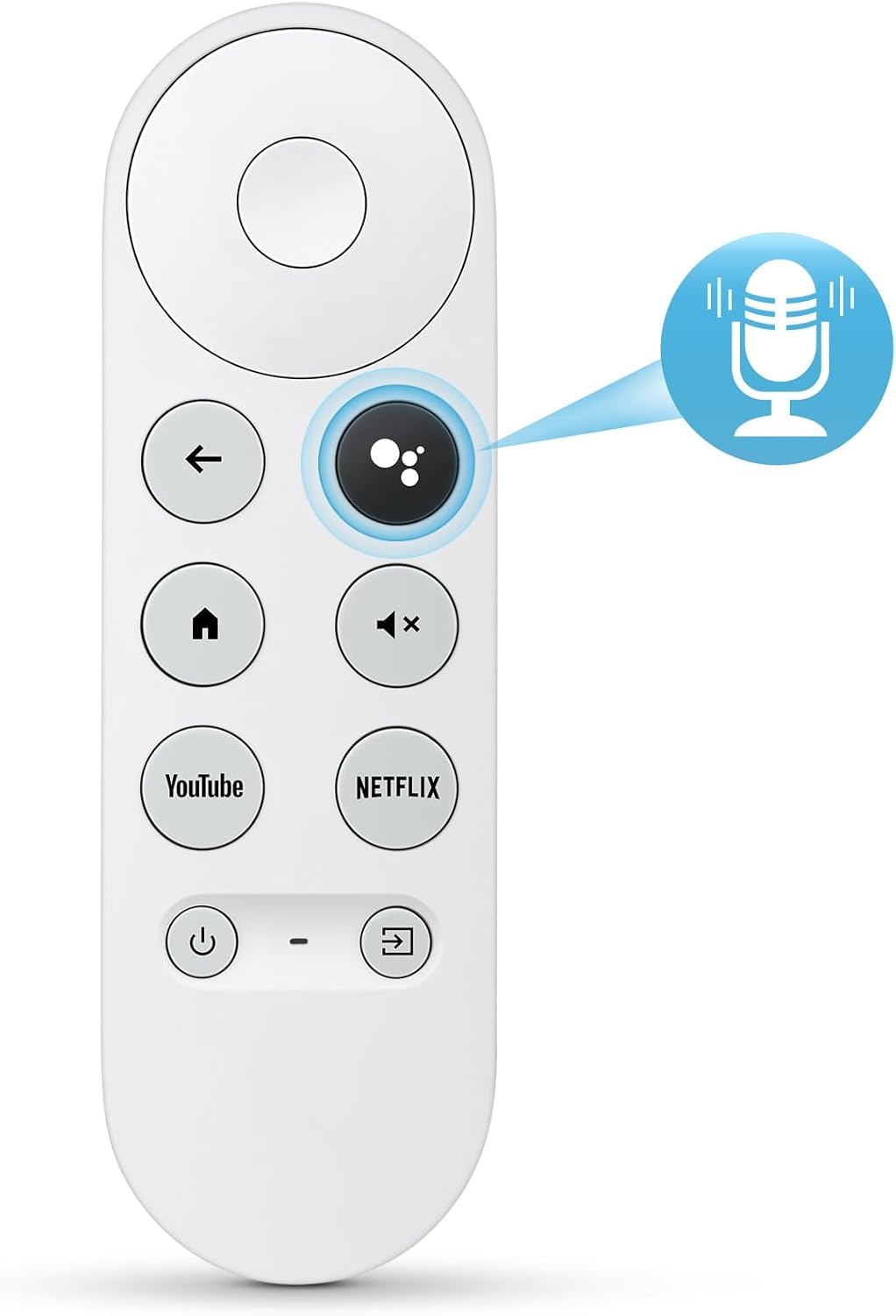 Universal Voice Remote Control for Google Chromecast TV, White, Bluetooth Streaming Device, Voice Search