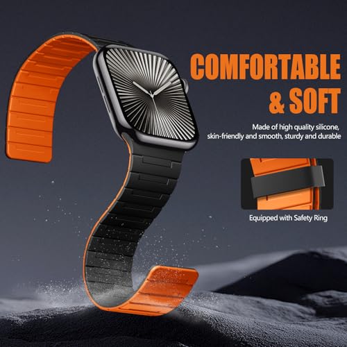 Image of SNBLK Magnetic Watchband Compatible with Apple Watch for Men 44mm 45mm 46mm 49mm 42mm 41mm 40mm 38mm Women, Silicone Sport Strong Magnet Strap for iWatch Series 11 Ultra 3 Ultra 2 Se 10 9 8 7 6 5 4 1