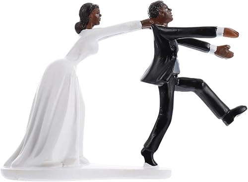 Decoración creativa para pastel de boda para pareja negra, divertida decoración de resina para despedidas de soltera y celebraciones de compromiso