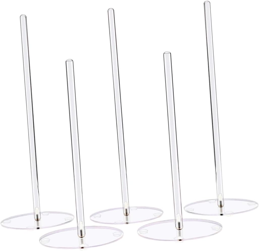 Mikinona 5pcs Acrylic Donut Display Stand Round Base Holder for Party Wedding Birthday and Event Unique Dessert Presentation