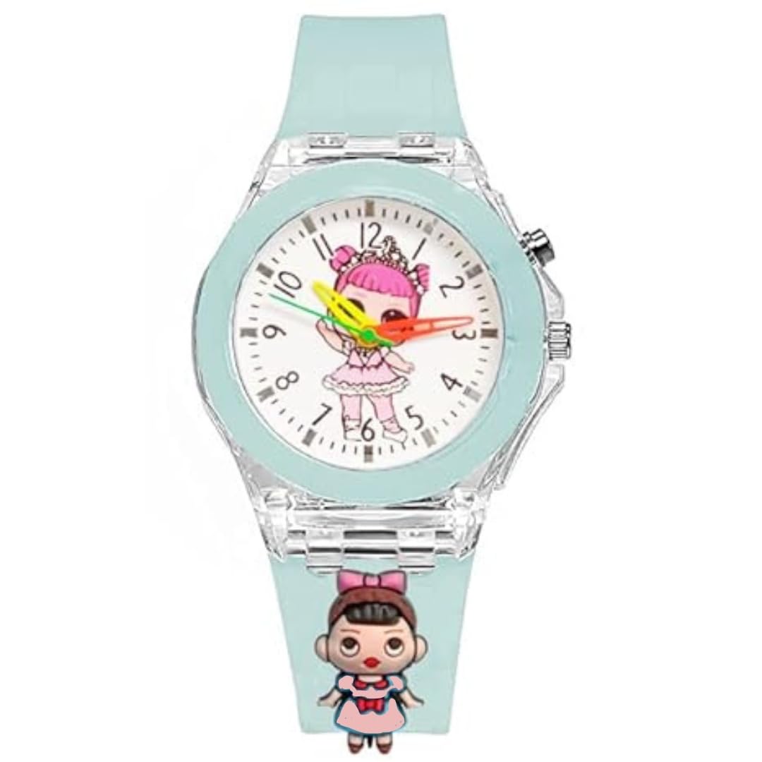 Grannys Love Kids Analog Multicolour Glowing Disco Light Frozen Barbie, Doremon, Kitty Dial Watch for Boys & Girls Age Above 5 Years with 3D Cute Cartoon Analog Watch for Girls-Boys (B0CVFW89WT) Amazon Price History, Amazon Price Tracker