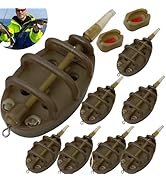 QSLKI 10 Stuks Karpervissen Feeders Vissen Inline Feeders, Feeders En Mallen, Met Vissen Wei...