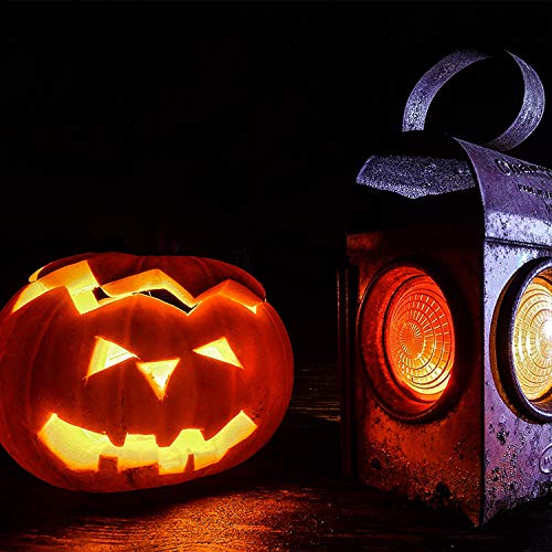 Image of 6 Pack Halloween Pumpkin Lights with Remote /Timer White Led Battery Operated Flameless Candles Pumpkin Latern Jack-O-Lantern Lights Decor Fall Decorations